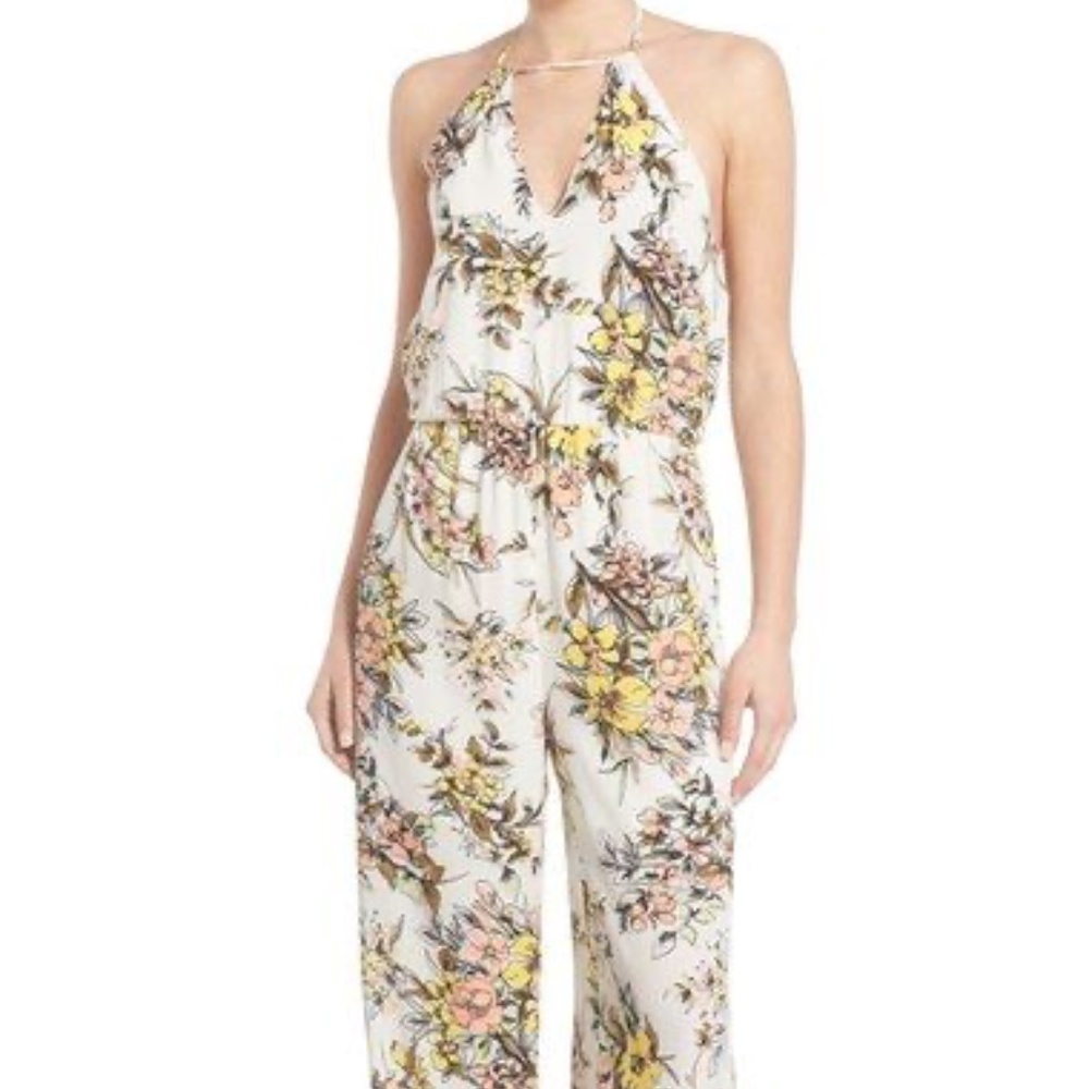 Floral Halter Tie Jumpsuit